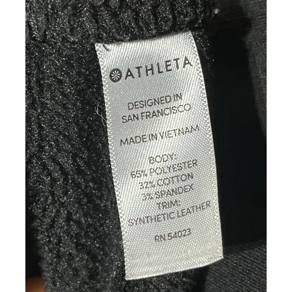 Athleta Jersey Fleece Sweatshirt Dress Size Large Black Full Zip Back Comfy - Picture 8 of 10